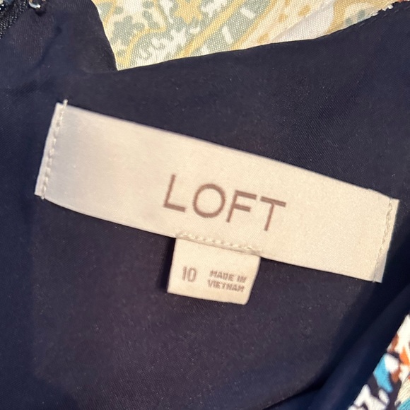 Loft Floral Long Sleeve Modest Midi Dress Size 10 - Picture 10 of 11